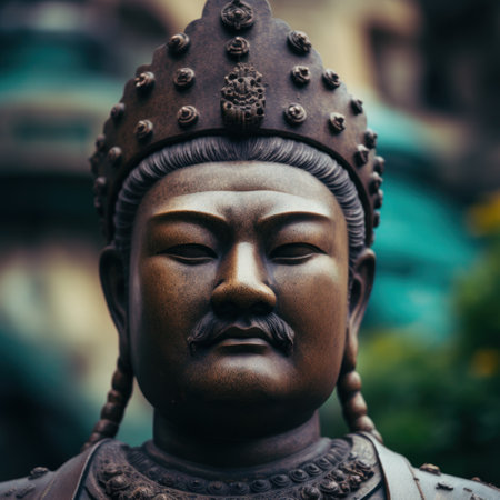 a statue of a man wearing a crownの素材