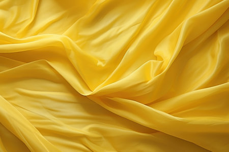 a yellow fabric with foldsの素材