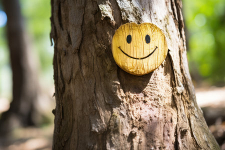 a smiley face on a treeの素材