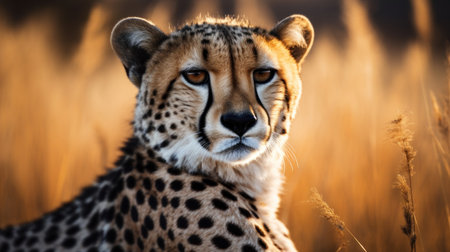 a cheetah looking at the cameraの素材
