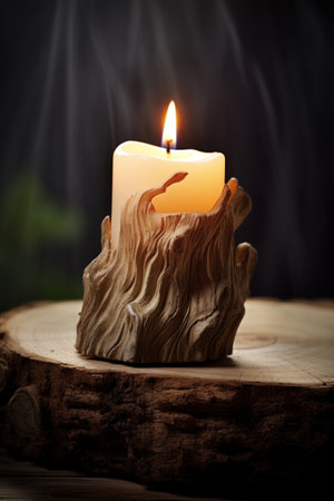 a candle in a logの素材