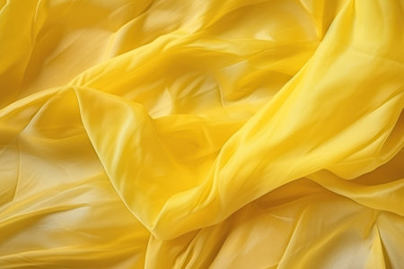 a yellow fabric with foldsの素材