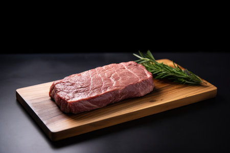 a piece of meat on a cutting boardの素材