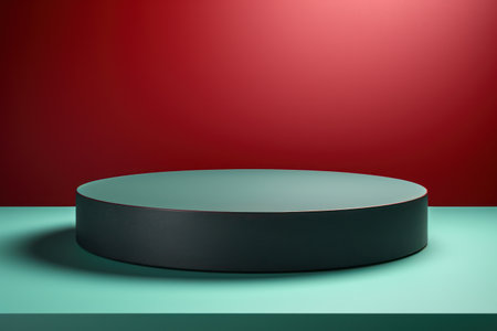 a black round object on a green surfaceの素材