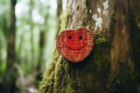 a heart shaped object with a face drawn on itの素材