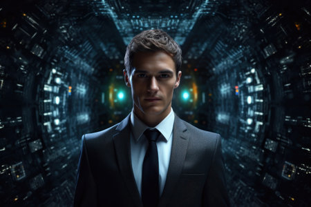 a man in a suit and tieの素材