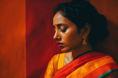 a woman with her eyes closedの素材