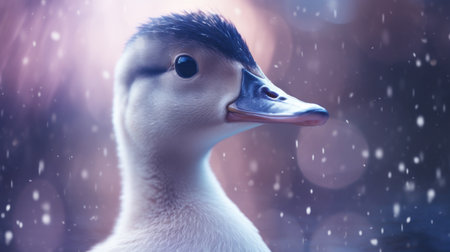 a close up of a duckの素材