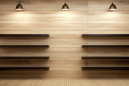 a shelf on a wallの素材