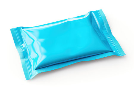 a blue plastic bag with a white backgroundの素材