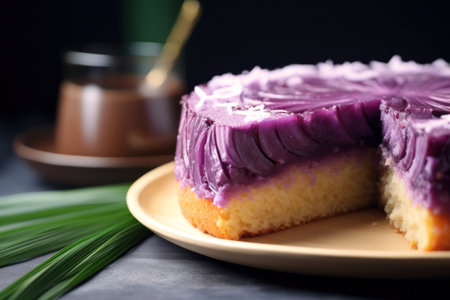 a purple cake on a plateの素材