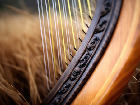 a close up of a harpの素材
