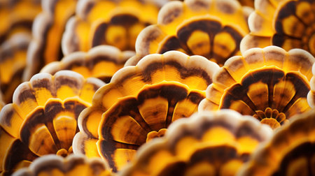 a close up of a group of yellow and brown flowersの素材