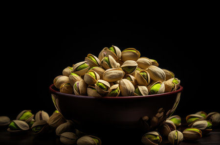 a bowl of pistachiosの素材