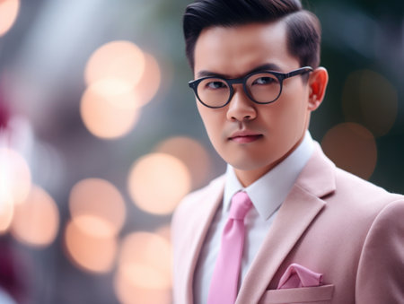 a man in a pink suitの素材
