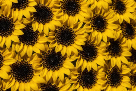 a group of yellow sunflowersの素材