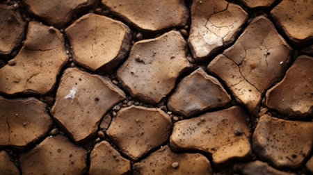 a close up of a cracked groundの素材