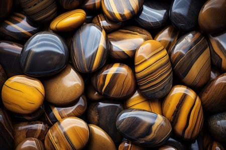 a group of brown and black stonesの素材