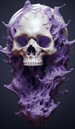 a skull in purple liquidの素材