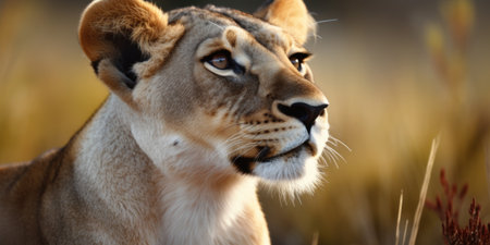 a close up of a lionの素材