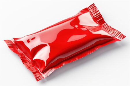 a red package on a white surfaceの素材