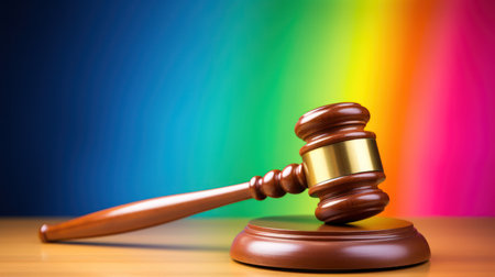 a gavel on a standの素材