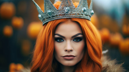a woman with a crownの素材