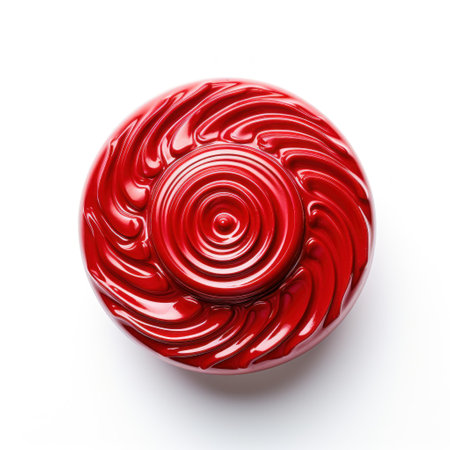 a red circular object with swirlsの素材