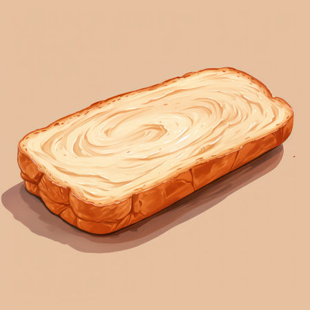 a piece of bread with butterの素材