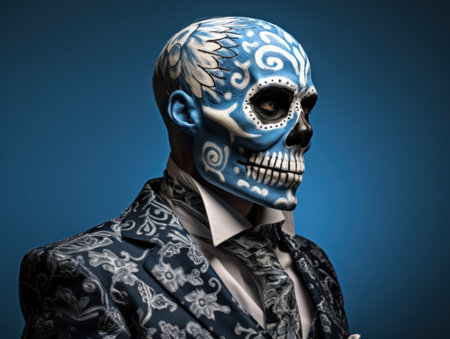 a man with a painted faceの素材