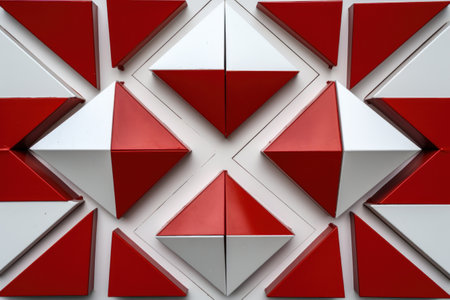 a group of red and white pyramidsの素材