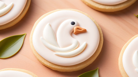 a close up of a cookieの素材