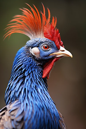a blue and red birdの素材