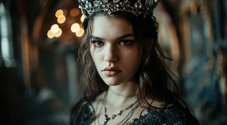 a woman wearing a crownの素材