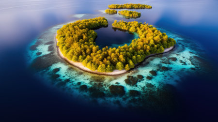 an island in the waterの素材