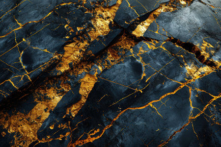 a black and gold rock with gold streaksの素材