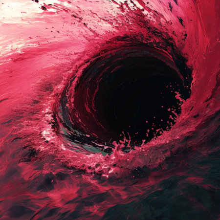 a red and black water waveの素材
