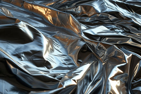 a close up of a shiny silver materialの素材