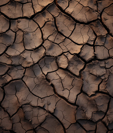 a close up of a cracked groundの素材