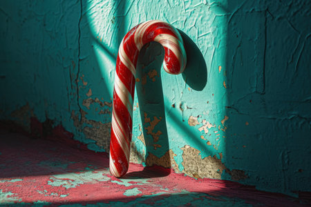 a candy cane on a wallの素材