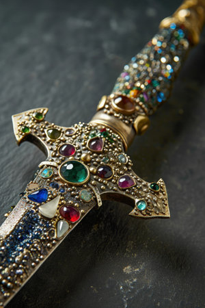 a close up of a swordの素材