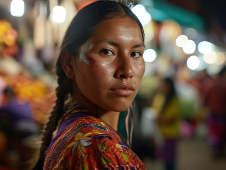 a woman with glitter on her faceの素材