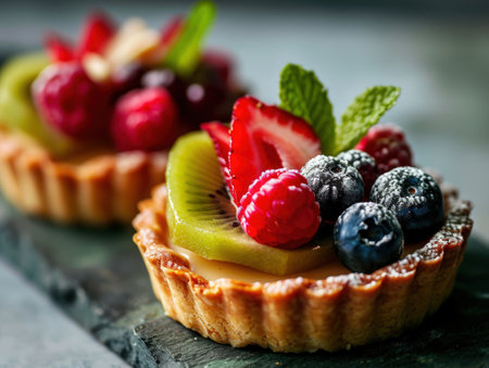 fruit desserts with fruit on themの素材