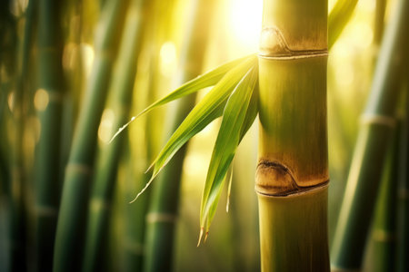 a close up of a bamboo plantの素材