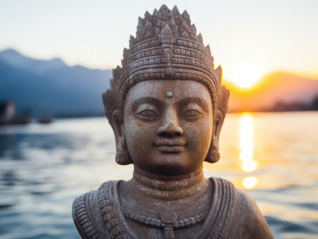 a statue of a person with a crown onの素材