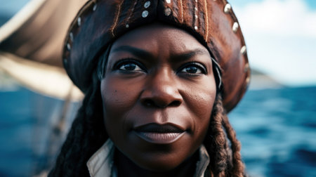 a woman with a hatの素材