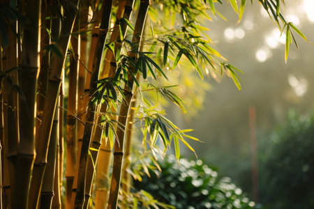 a group of bamboo treesの素材