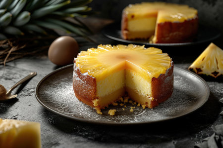 a pineapple cake on a plateの素材