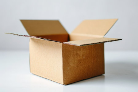 a brown box with a open lidの素材