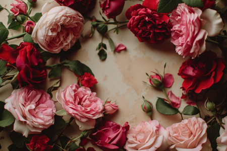 a group of flowers on a tableの素材